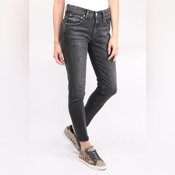 Moussy Black Skinny Jeans Size 25 New with Tags Cropped Distressed - Picture 1 of 7